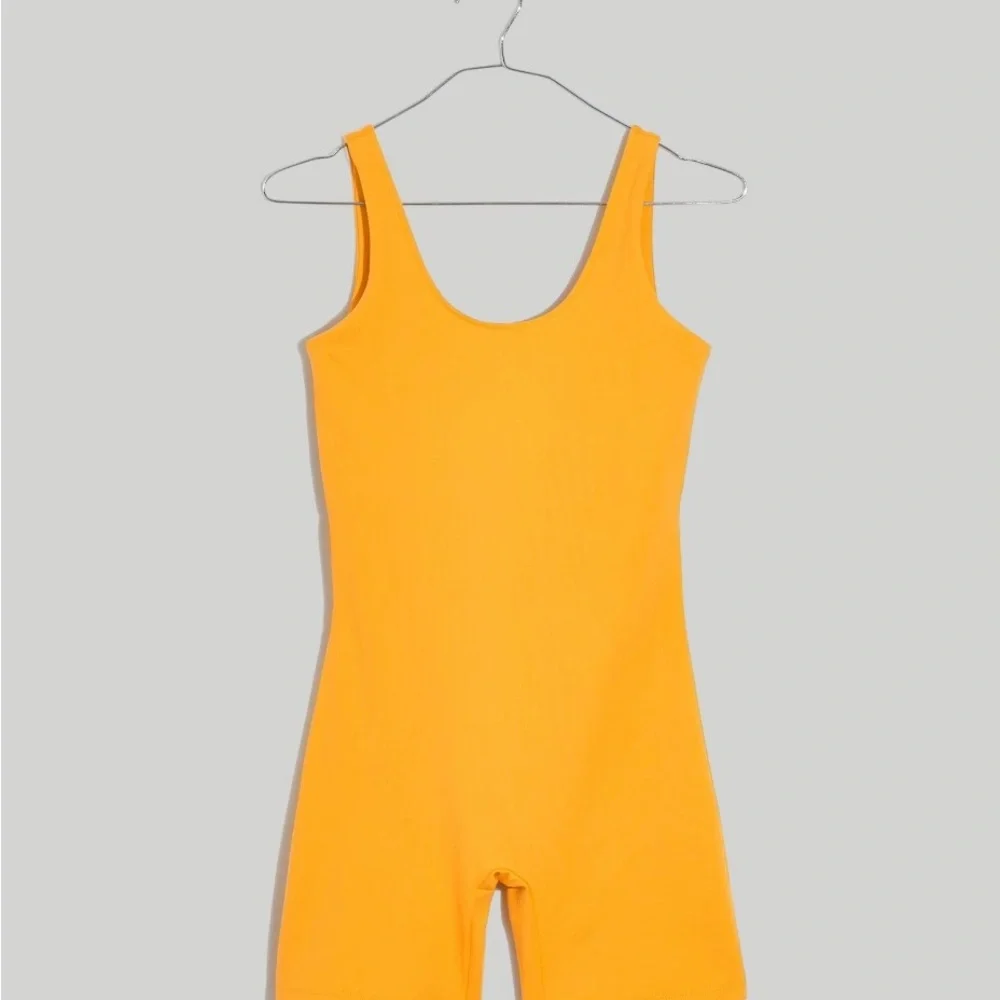 Madewell Girlfriend Collective Bike Unitard in Golden Yellow - Picture 1 of 10